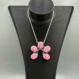 Sterling Silver 925 Pink Gibbsite Handmade Naja Pendant Necklace